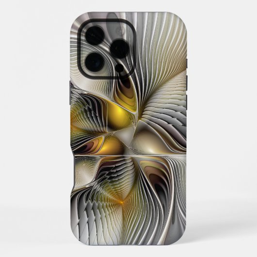 Coque iPhone 16 Pro Max Illusion d'optique abstrait 3D fractal avec profon (Verso)