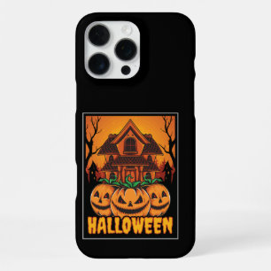 Coque iPhone 16 Pro Max Illustration de citrouille de maison hantée Hallow