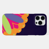 Coque iPhone 16 Pro Max Illustration de formes florales orange (Verso Horizontal)