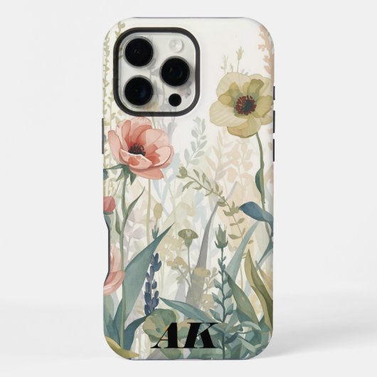Coque iPhone 16 Pro Max Impression de doux pré – Papier peint botanique à (Verso)