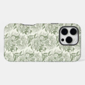 Coque iPhone 16 Pro Max Impression de pivoines et de papillons sur fond ve (Verso Horizontal)
