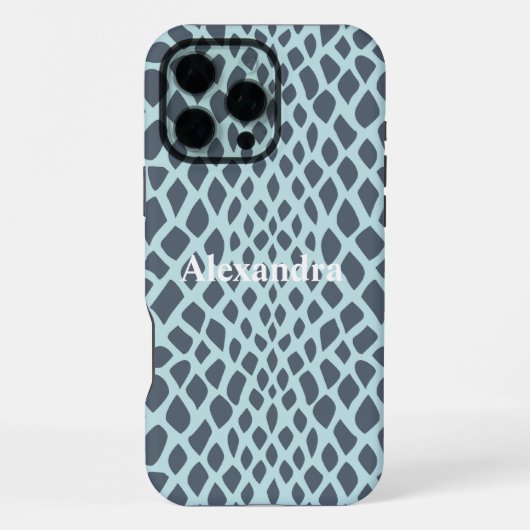Coque iPhone 16 Pro Max Impression de serpent bleu (Verso)