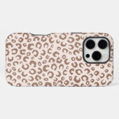 Coque iPhone 16 Pro Max Imprimé Léopard Marron Mousse et Crème (Verso Horizontal)