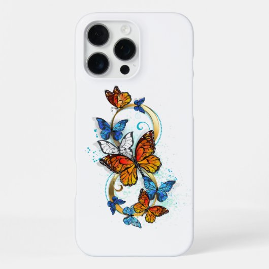 Coque iPhone 16 Pro Max Infinité de papillons monarques (Verso)