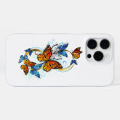Coque iPhone 16 Pro Max Infinité de papillons monarques (Verso Horizontal)