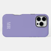 Coque iPhone 16 Pro Max initiales du nom du monogramme violet clair (Verso Horizontal)