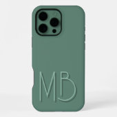 Coque iPhone 16 Pro Max Initiales Monogramme Eucalyptus Moderne Contempora (Verso)
