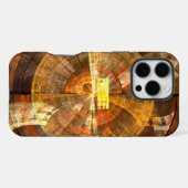Coque iPhone 16 Pro Max Intégrité Radial Art Abstrait dans des Tons Dorés (Verso Horizontal)