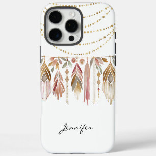Coque iPhone 16 Pro Max iPhone en plume indienne Boho super