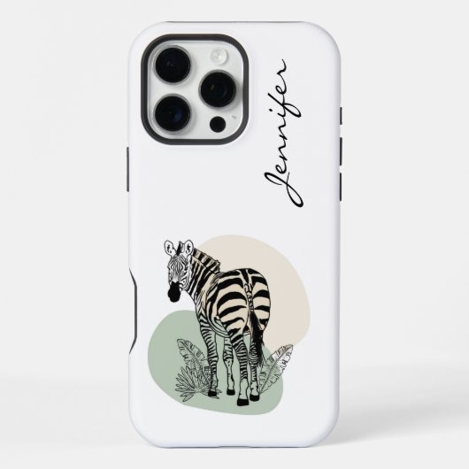 Coque iPhone 16 Pro Max iPhone Zebra moderne (Verso)