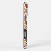Coque iPhone 16 Pro Max Jacobean Floral Pattern Rouge Rose Gold Crème (Côté droit)