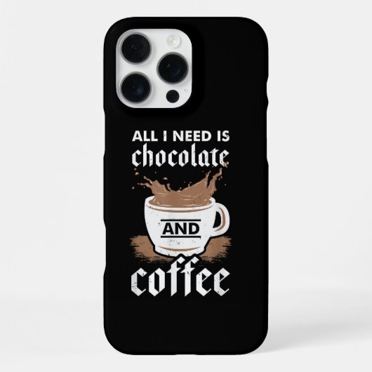 Coque iPhone 16 Pro Max J'Aime Le Chocolat Et Le Café (Verso)