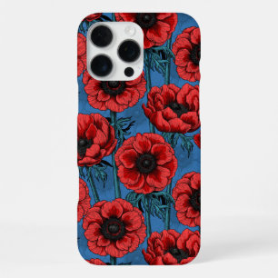 Coque iPhone 16 Pro Max Jardin d'anémones rouges