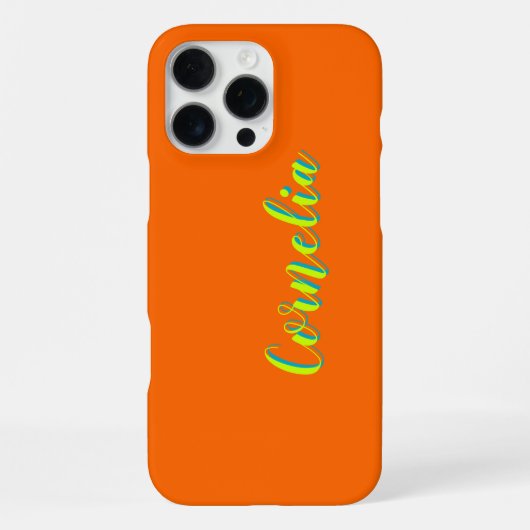 Coque iPhone 16 Pro Max Jaune Citron Vert Printemps 3D Nom | Orange Drôle  (Verso)