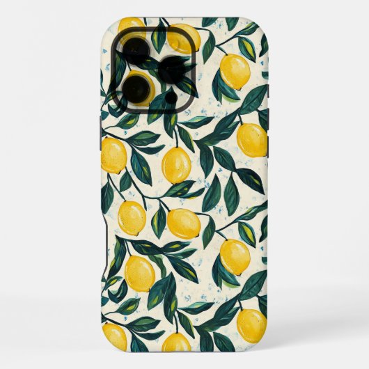 Coque iPhone 16 Pro Max Jaune Clair Motif Citron (Verso)