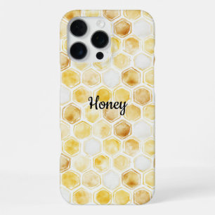 Coque iPhone 16 Pro Max Jaune doré en nid d'abeille
