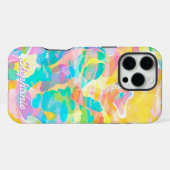 Coque iPhone 16 Pro Max Jaune pastel abstrait de jonquille (Verso Horizontal)