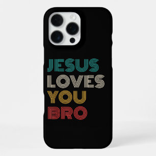 Coque iPhone 16 Pro Max Jésus t'aime frère, drôle foi chrétienne rétro