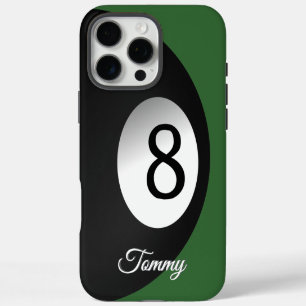 Coque iPhone 16 Pro Max Jeu de billard personnalisé Eight Ball