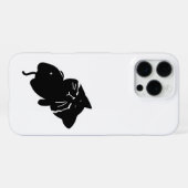 Coque iPhone 16 Pro Max Joli Chat Noir Grassouillet (Verso Horizontal)