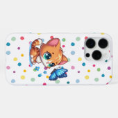 Coque iPhone 16 Pro Max Joli chaton/chat & papillon (Verso Horizontal)
