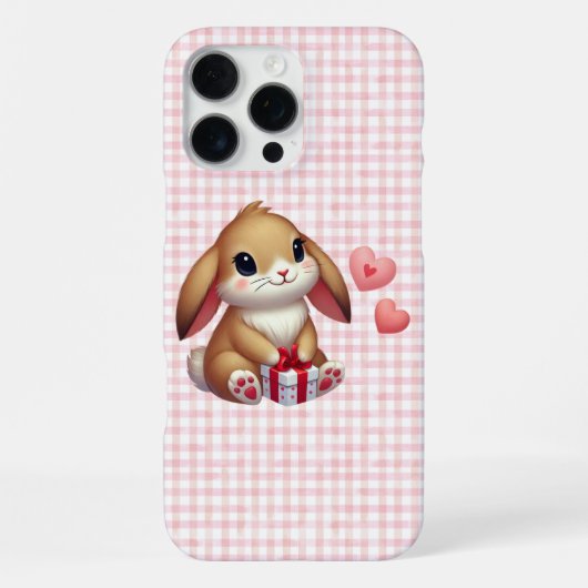Coque iPhone 16 Pro Max Joli lapin de la Saint-Valentin (Verso)