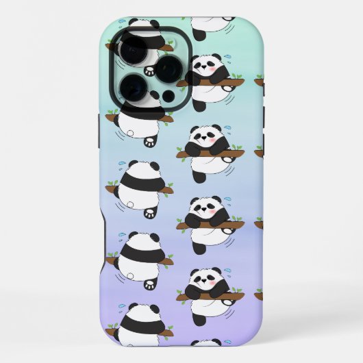 Coque iPhone 16 Pro Max Joli panda grimpeur double face avant arrière (Verso)