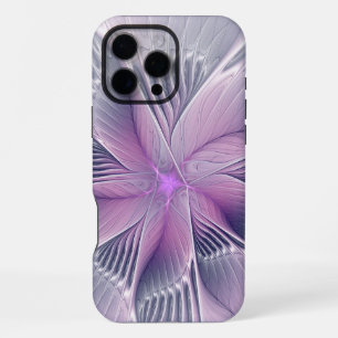 Coque iPhone 16 Pro Max Jolie fleur rose abstraite moderne art fractal