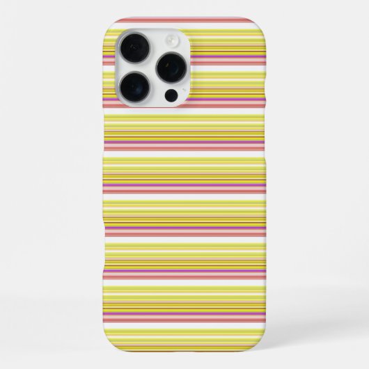 Coque iPhone 16 Pro Max Jolies rayures blanches jaunes (Verso)