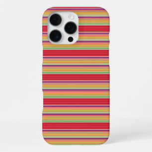 Coque iPhone 16 Pro Max Jolies rayures colorées rouges