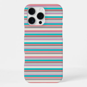 Coque iPhone 16 Pro Max Jolies rayures grises aqua