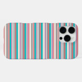 Coque iPhone 16 Pro Max Jolies rayures grises aqua (Verso Horizontal)