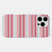 Coque iPhone 16 Pro Max Jolies rayures grises rouges (Verso Horizontal)