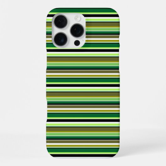 Coque iPhone 16 Pro Max Jolies rayures vertes blanches (Verso)