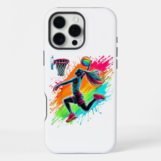 Coque iPhone 16 Pro Max Joueuse de basketball Basketteuse (Verso)