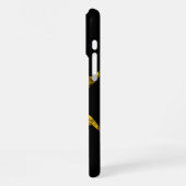 Coque iPhone 16 Pro Max JOYAU PAPILLON HYPER OR AVEC GEMMES Noir (Côté gauche)