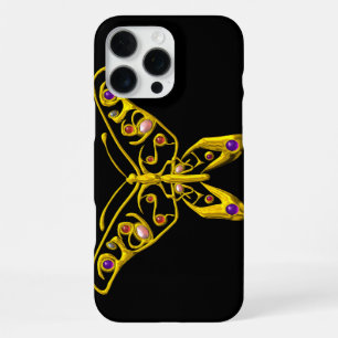 Coque iPhone 16 Pro Max JOYAU PAPILLON HYPER OR AVEC GEMMES Noir