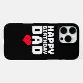 Coque iPhone 16 Pro Max Joyeux Anniversaire Papa (Verso Horizontal)
