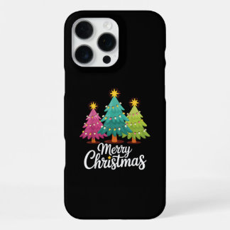 Coque iPhone 16 Pro Max Joyeux Noël Amusant Conception d'Arbre de Noël Col