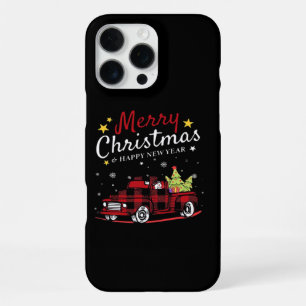 Coque iPhone 16 Pro Max Joyeux Noël Buffalo Truck Bonhomme de Neige Arbre