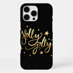Coque iPhone 16 Pro Max Joyeux Noël Élégant Script Faux Métal Doré