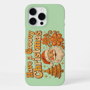 Coque iPhone 16 Pro Max Joyeux Noël Groovy T-Shirt Rétro du Père Noël