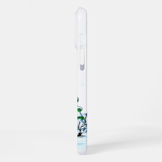 Coque iPhone 16 Pro Max Joyeux Noël ! Snowman avec chat et chiot (Côté gauche)