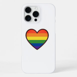 Coque iPhone 16 Pro Max Kawaii LGBTQ+ Pride Coeur