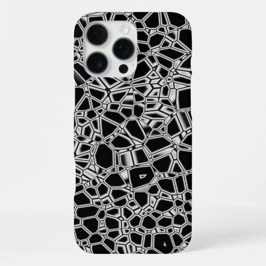 Coque iPhone 16 Pro Max Kryptonite noir blanc abstrait (Verso)