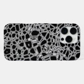 Coque iPhone 16 Pro Max Kryptonite noir blanc abstrait (Verso Horizontal)