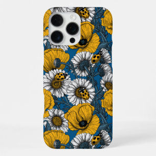 Coque iPhone 16 Pro Max La prairie en jaune et bleu