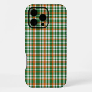 Coque iPhone 16 Pro Max la Saint-Patrick drapeau irlandais gingham coloré