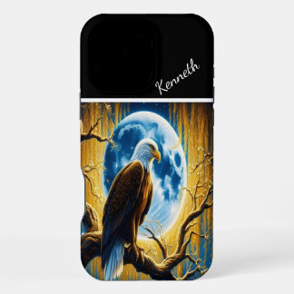 Coque iPhone 16 Pro Max La silhouette de l'aigle sur le saule d'or