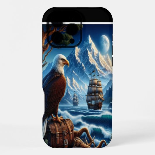 Coque iPhone 16 Pro Max La surveillance des aigles sur la mer (Verso)